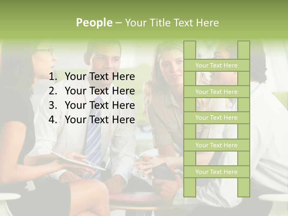 Horizontal Discussion Women PowerPoint Template
