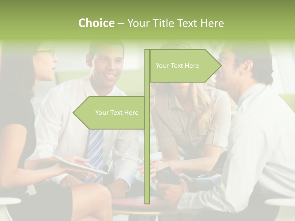 Horizontal Discussion Women PowerPoint Template