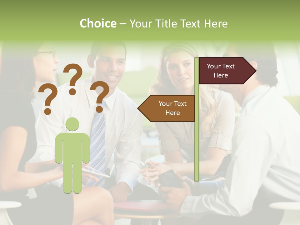 Horizontal Discussion Women PowerPoint Template