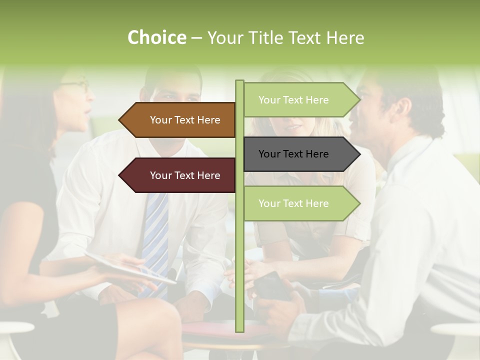 Horizontal Discussion Women PowerPoint Template