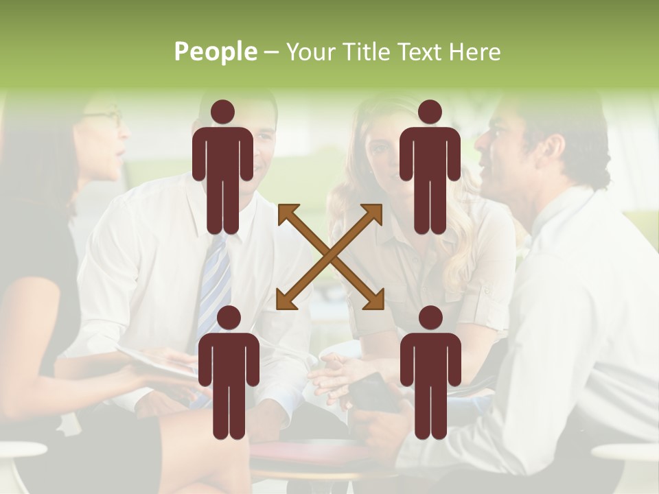 Horizontal Discussion Women PowerPoint Template