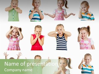 Girls Baby Emotions PowerPoint Template