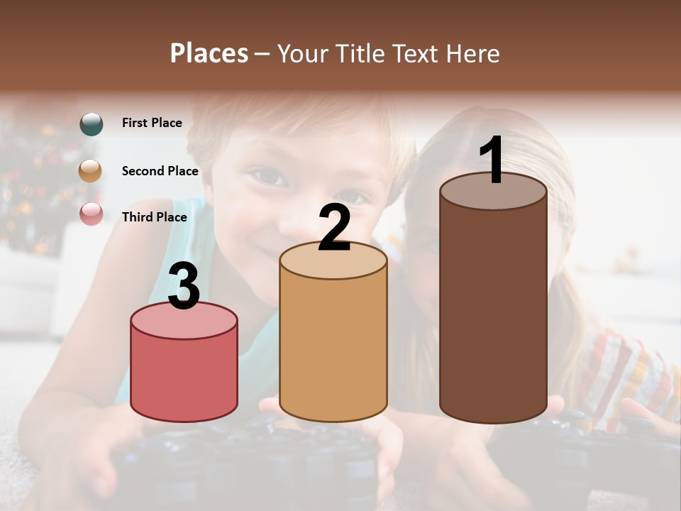 Sister Christmas Tree Household PowerPoint Template