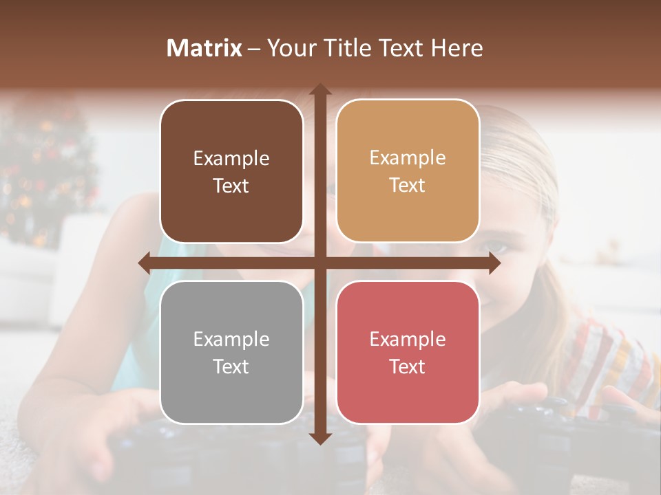 Sister Christmas Tree Household PowerPoint Template