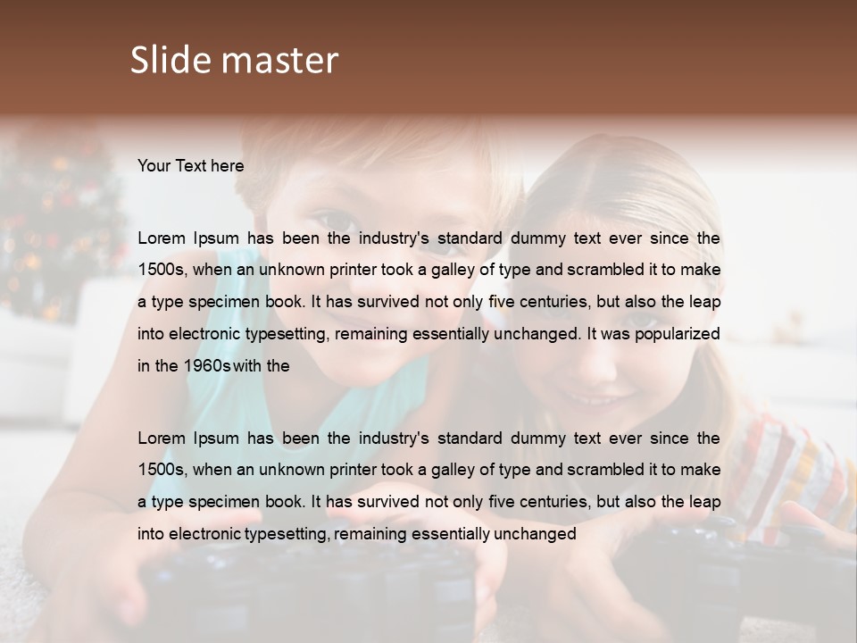 Sister Christmas Tree Household PowerPoint Template