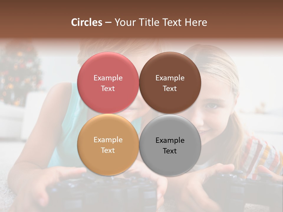 Sister Christmas Tree Household PowerPoint Template