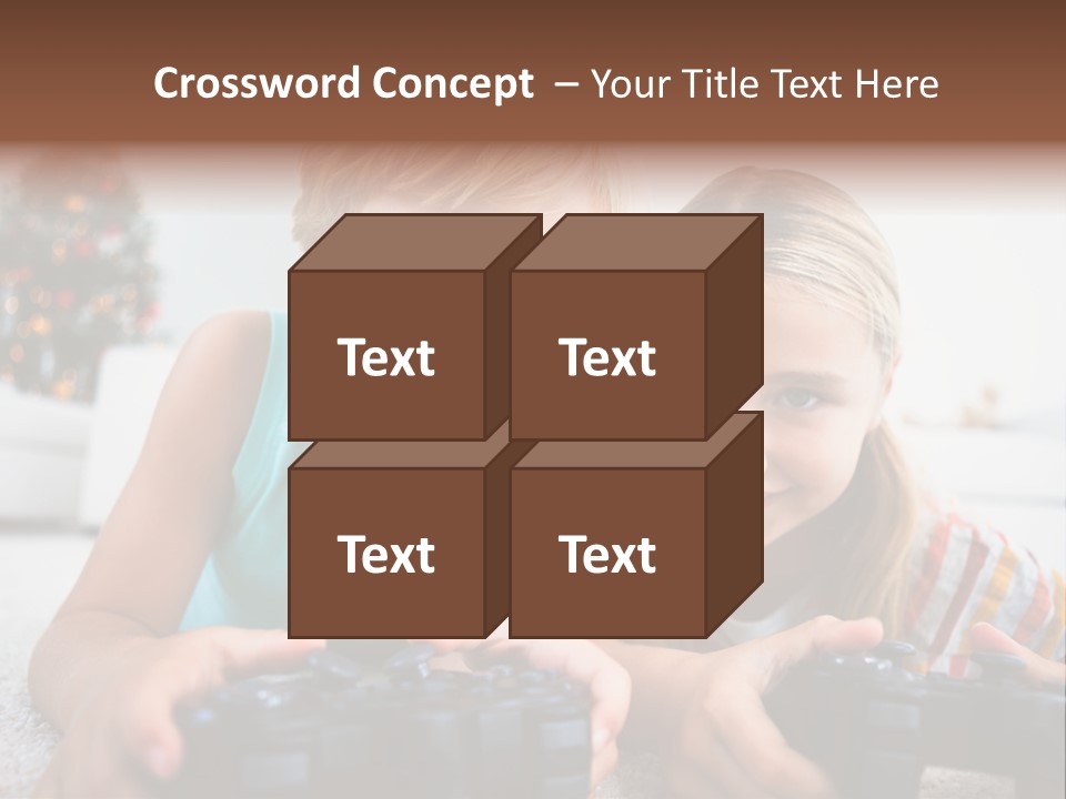 Sister Christmas Tree Household PowerPoint Template