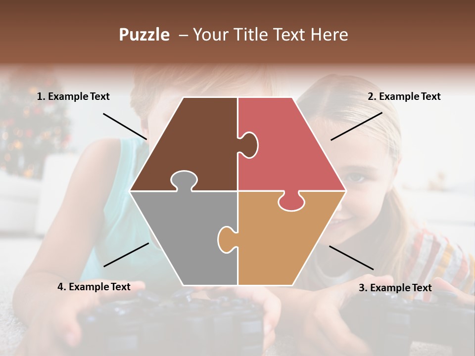 Sister Christmas Tree Household PowerPoint Template