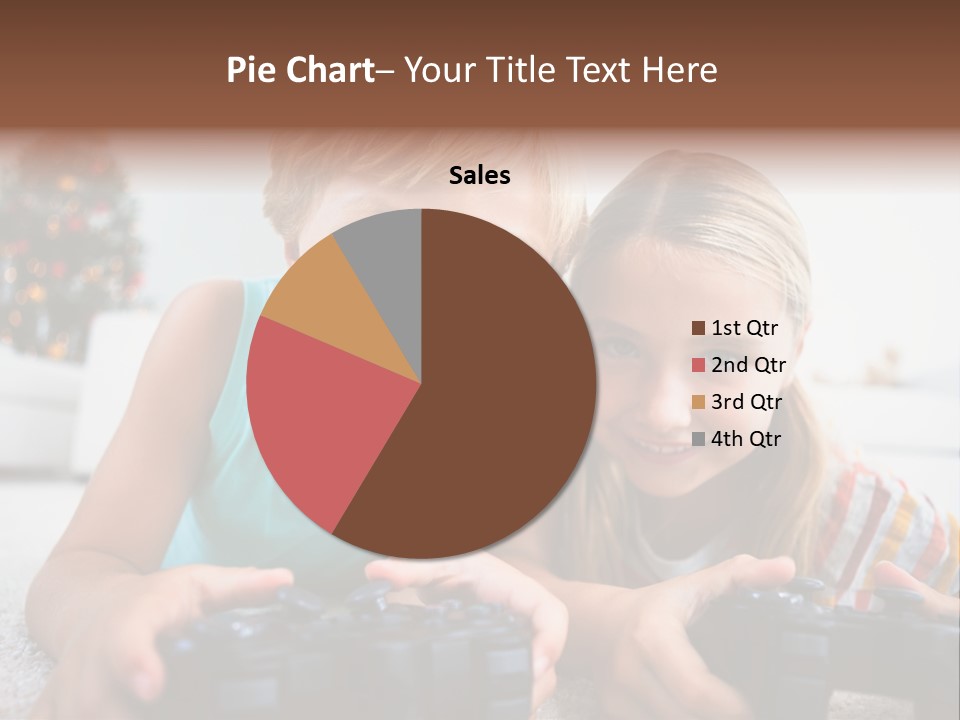 Sister Christmas Tree Household PowerPoint Template