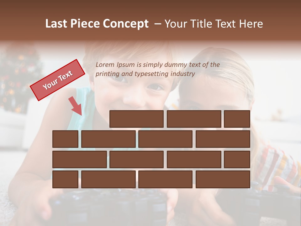 Sister Christmas Tree Household PowerPoint Template