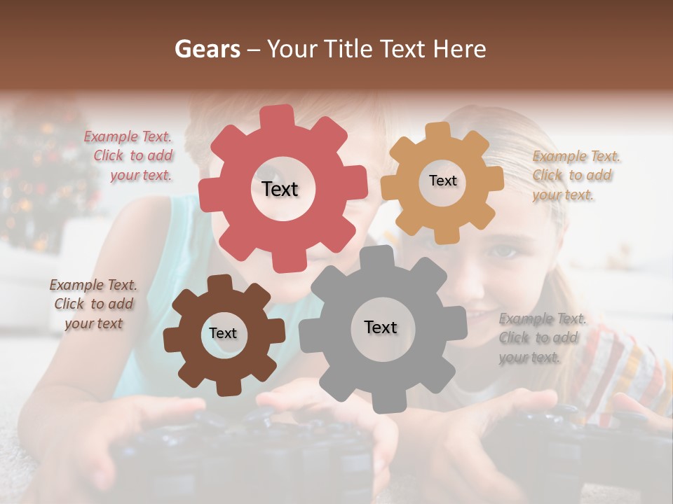 Sister Christmas Tree Household PowerPoint Template