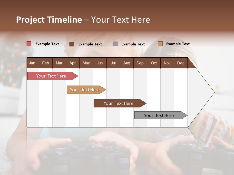 Sister Christmas Tree Household PowerPoint Template