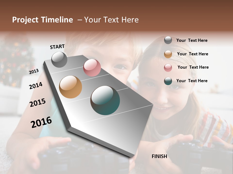 Sister Christmas Tree Household PowerPoint Template