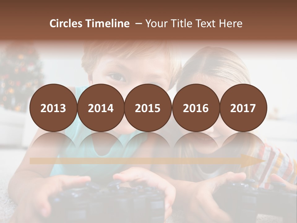 Sister Christmas Tree Household PowerPoint Template