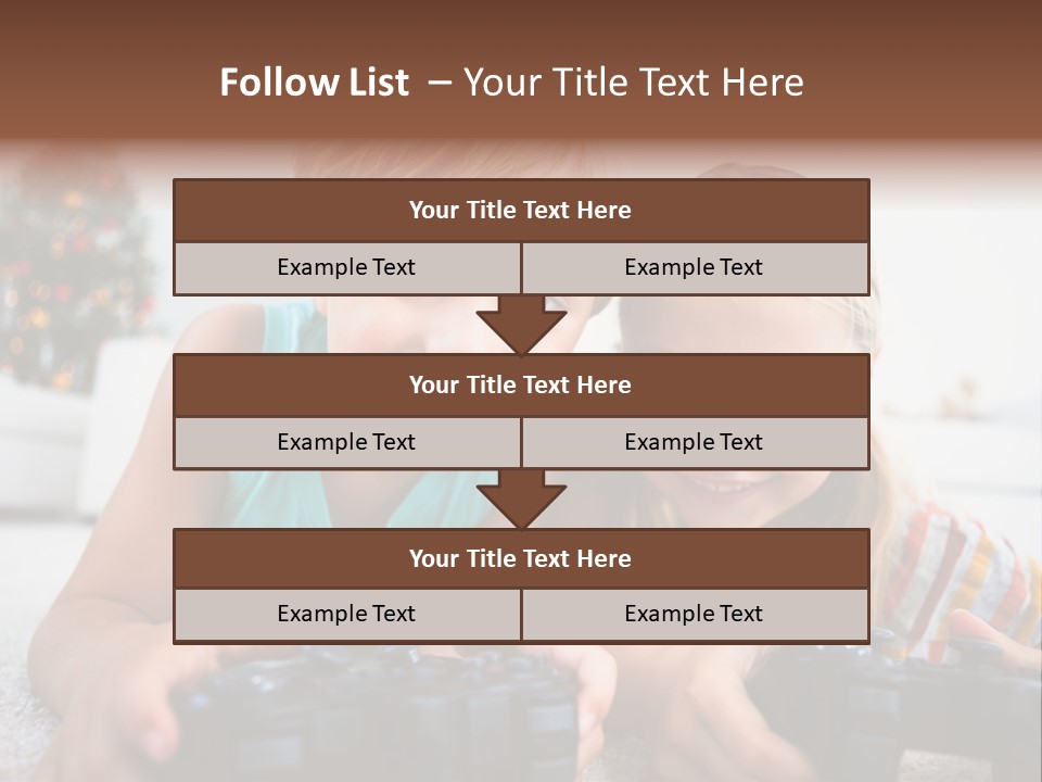 Sister Christmas Tree Household PowerPoint Template