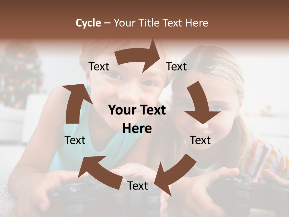 Sister Christmas Tree Household PowerPoint Template