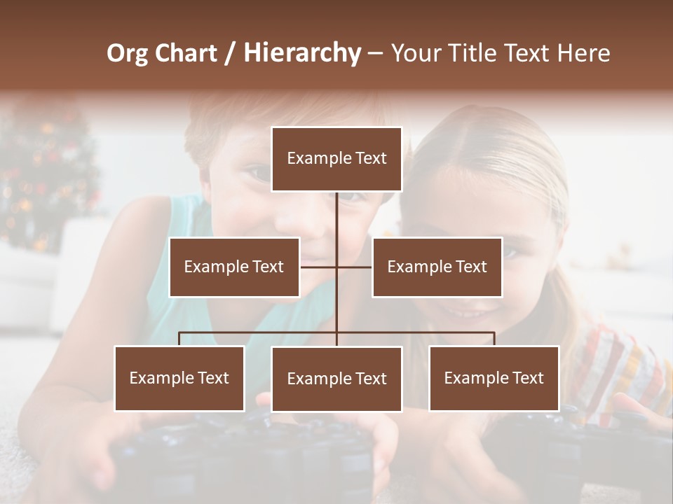 Sister Christmas Tree Household PowerPoint Template