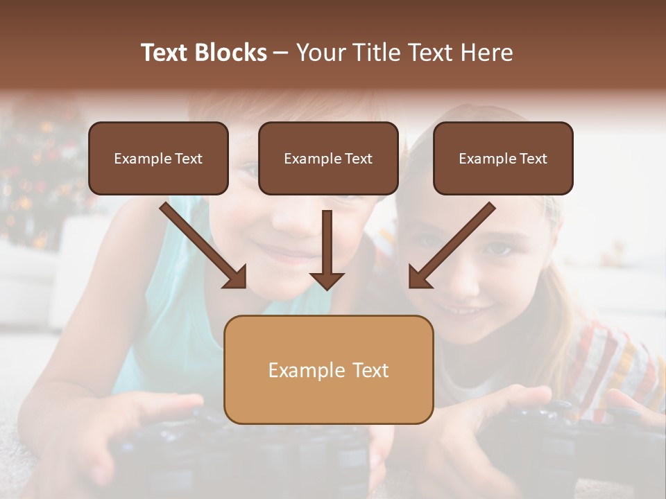 Sister Christmas Tree Household PowerPoint Template