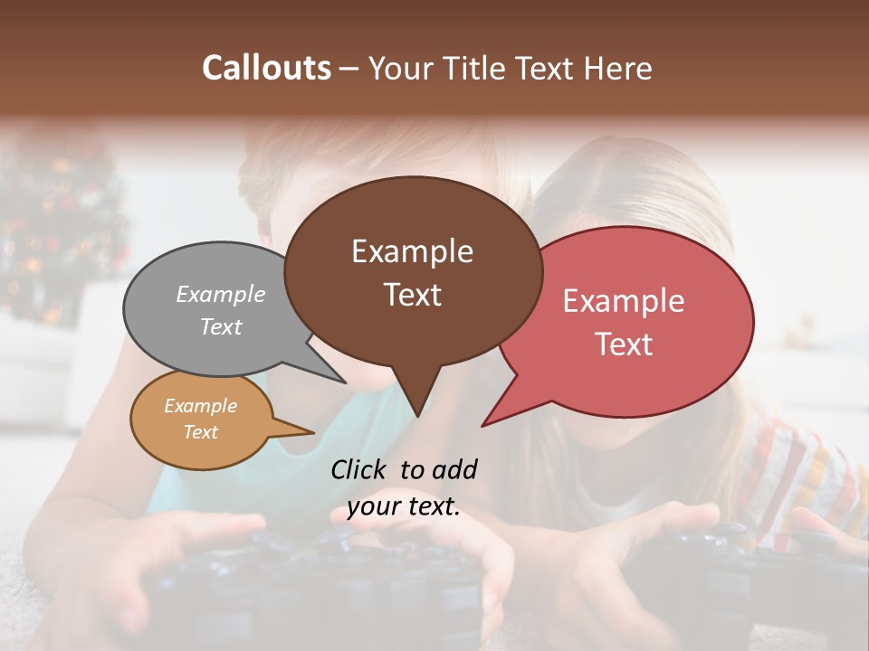 Sister Christmas Tree Household PowerPoint Template