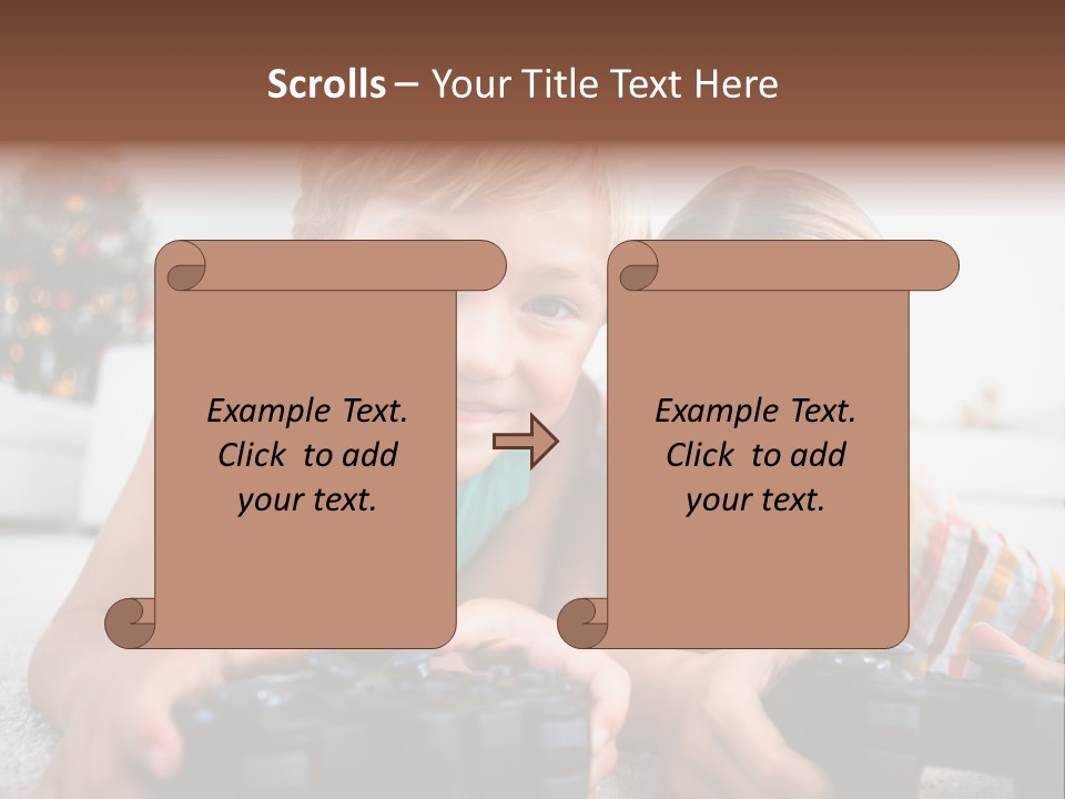 Sister Christmas Tree Household PowerPoint Template