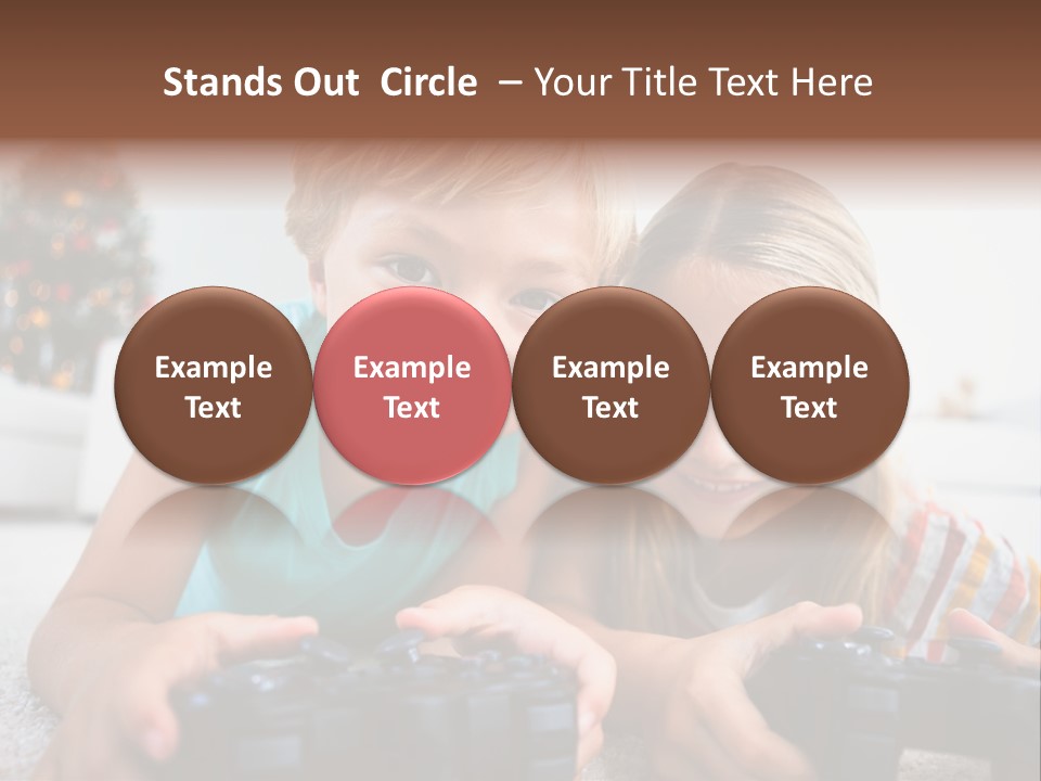 Sister Christmas Tree Household PowerPoint Template