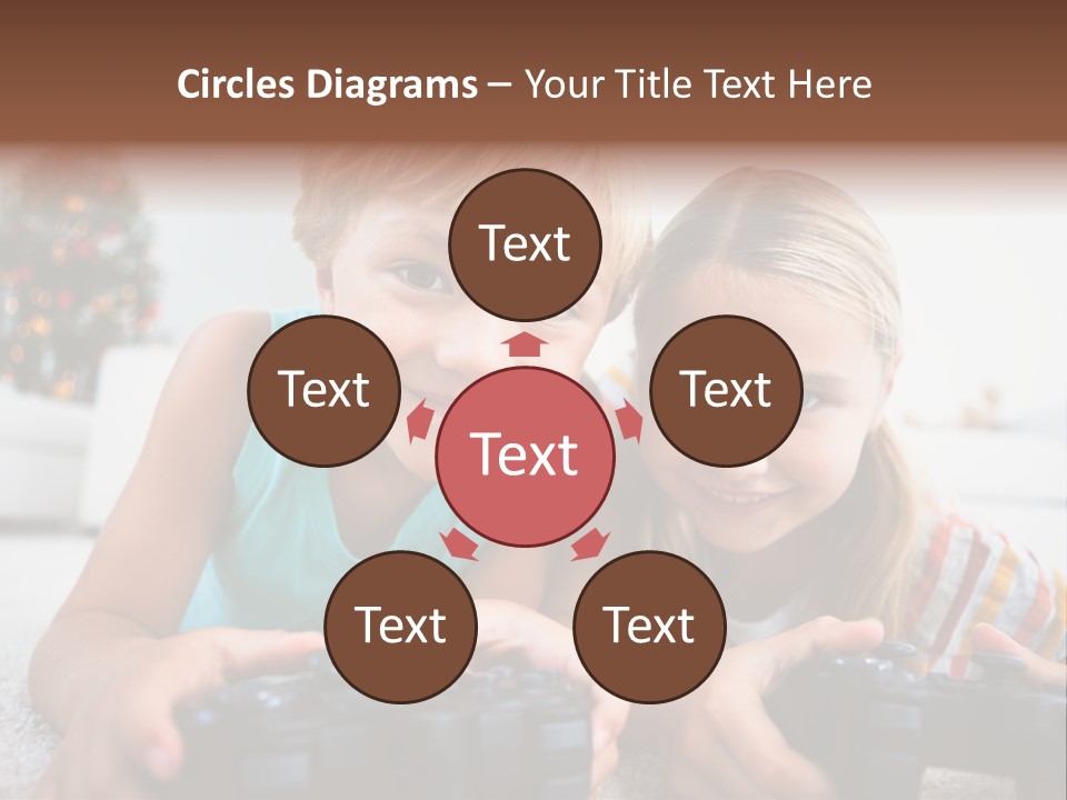 Sister Christmas Tree Household PowerPoint Template