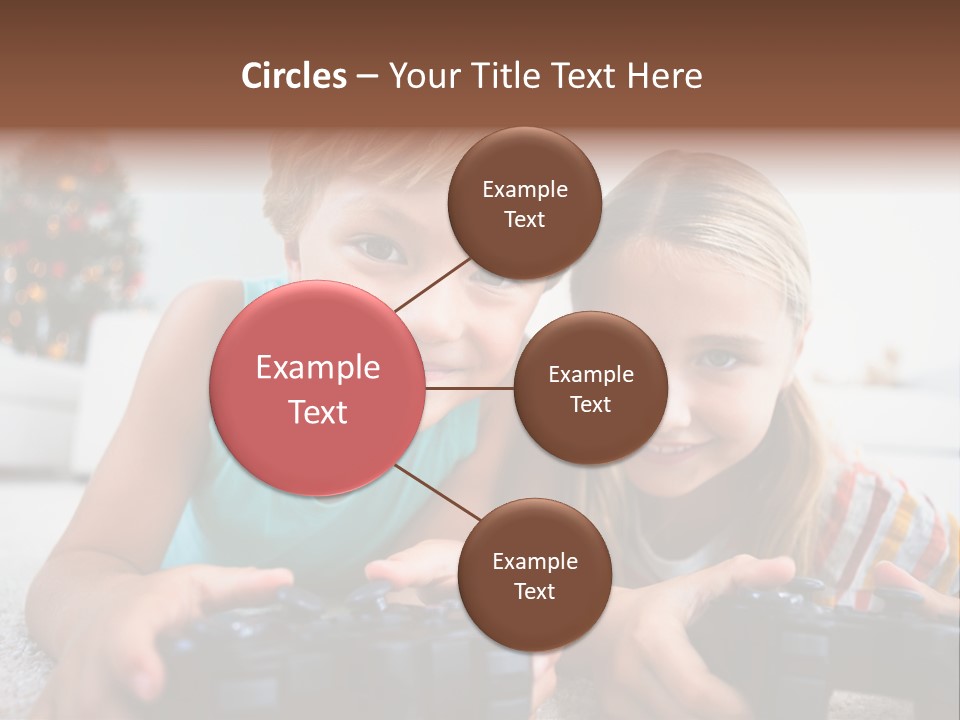 Sister Christmas Tree Household PowerPoint Template