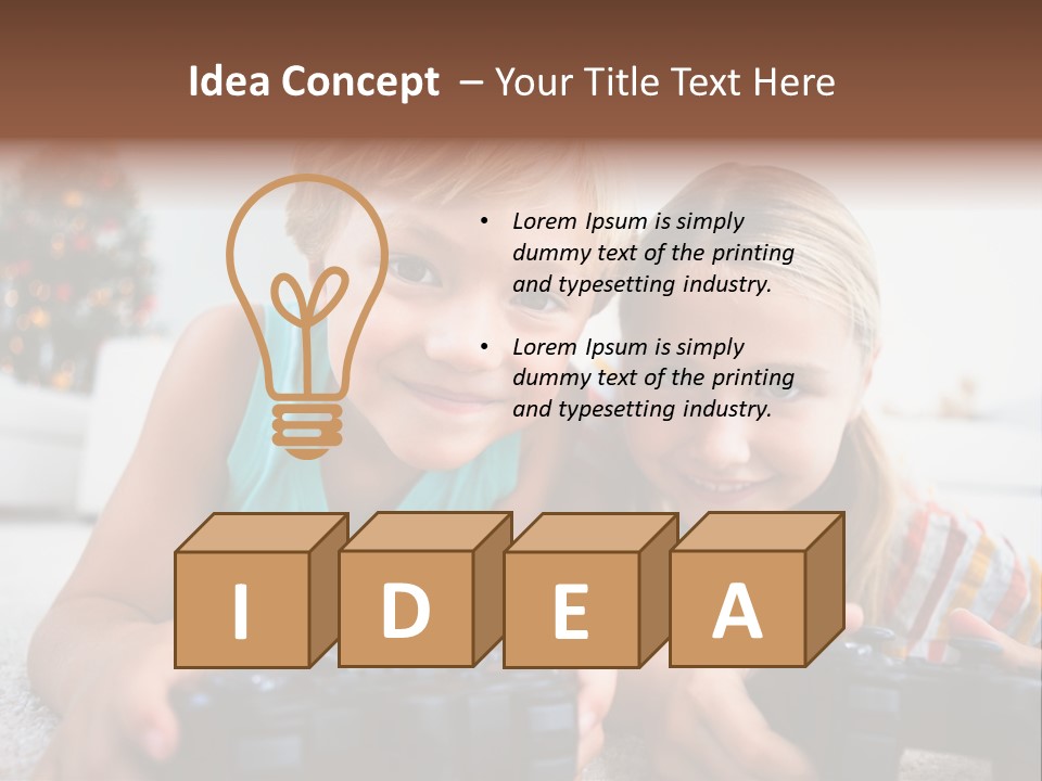 Sister Christmas Tree Household PowerPoint Template