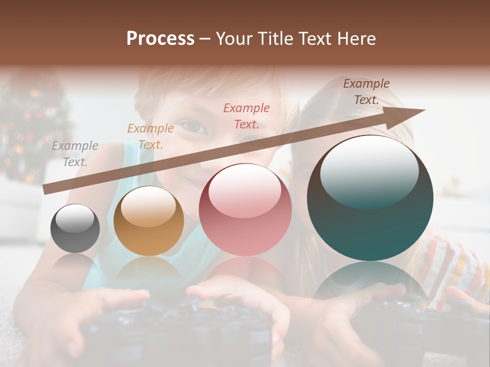 Sister Christmas Tree Household PowerPoint Template