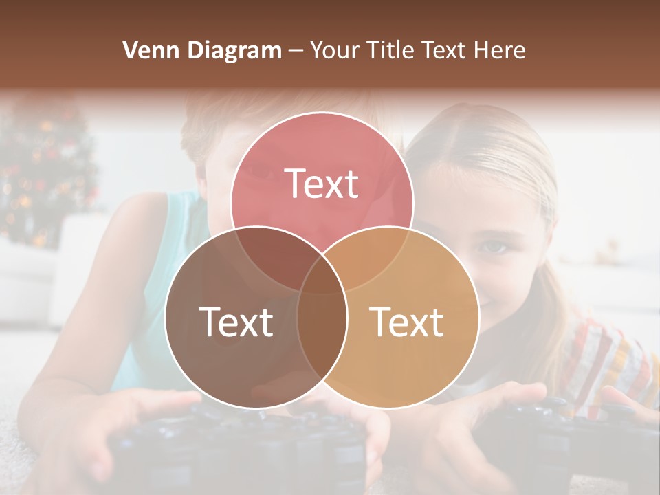 Sister Christmas Tree Household PowerPoint Template