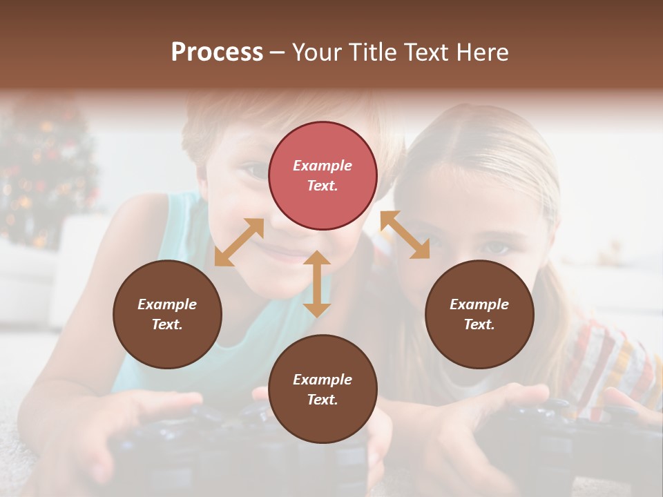 Sister Christmas Tree Household PowerPoint Template