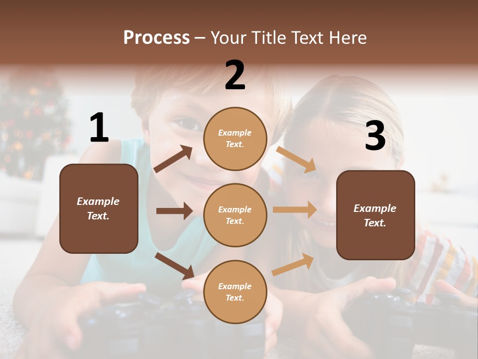 Sister Christmas Tree Household PowerPoint Template