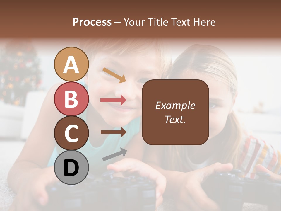 Sister Christmas Tree Household PowerPoint Template