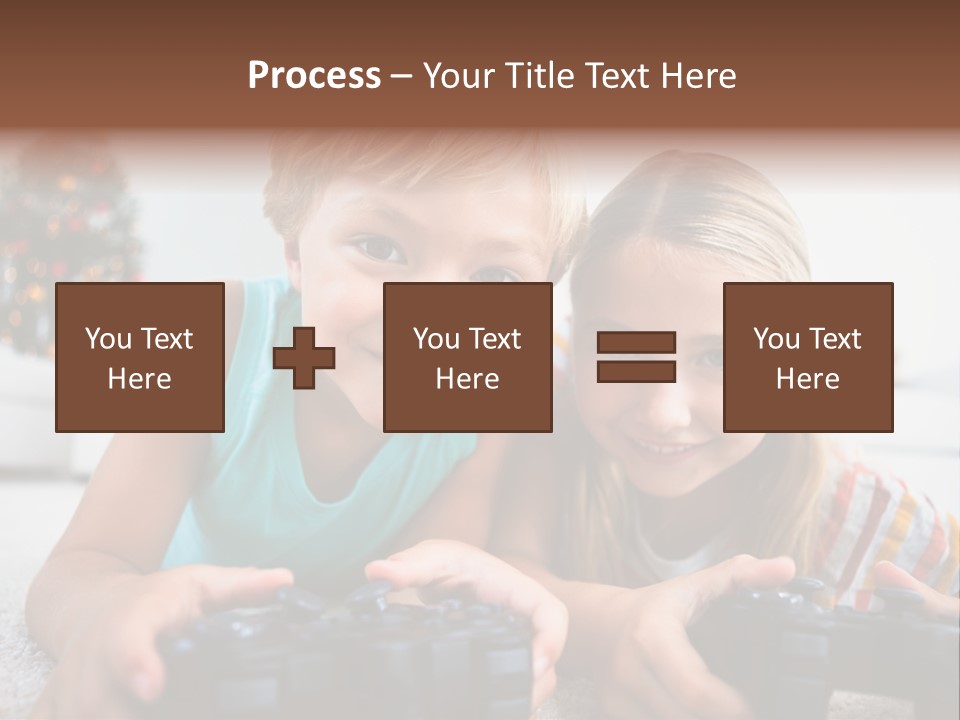 Sister Christmas Tree Household PowerPoint Template