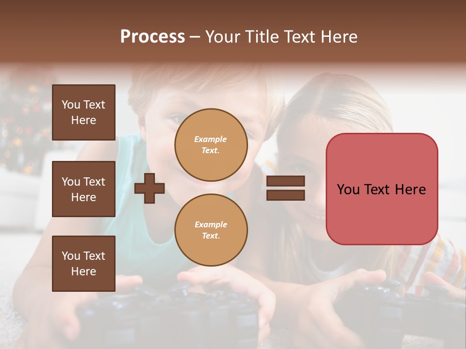 Sister Christmas Tree Household PowerPoint Template