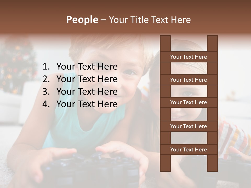 Sister Christmas Tree Household PowerPoint Template