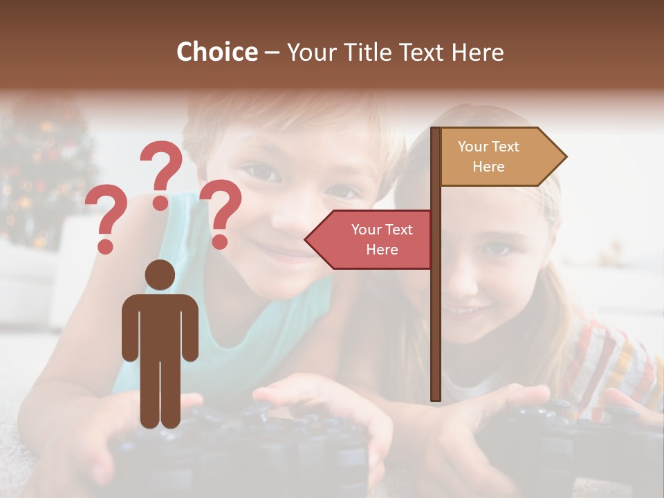 Sister Christmas Tree Household PowerPoint Template