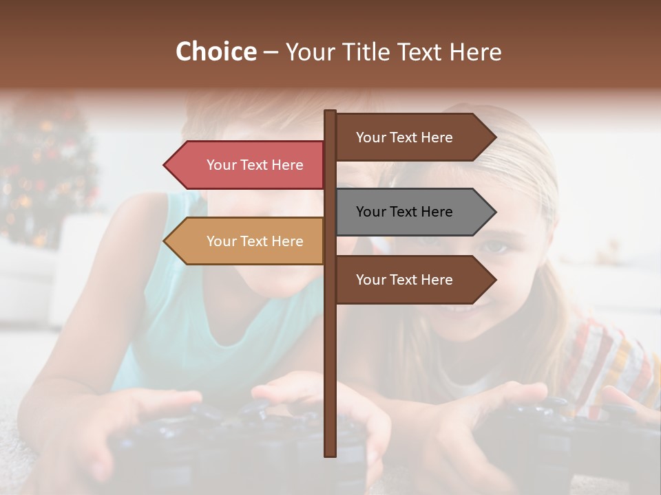 Sister Christmas Tree Household PowerPoint Template