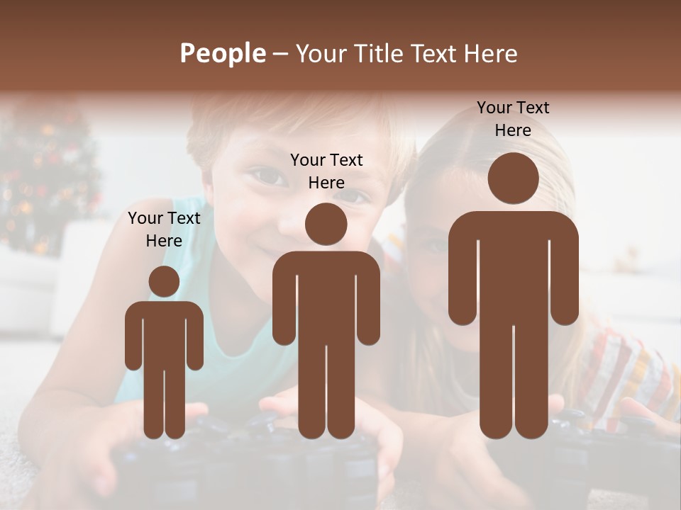 Sister Christmas Tree Household PowerPoint Template