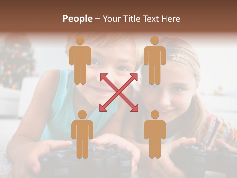 Sister Christmas Tree Household PowerPoint Template