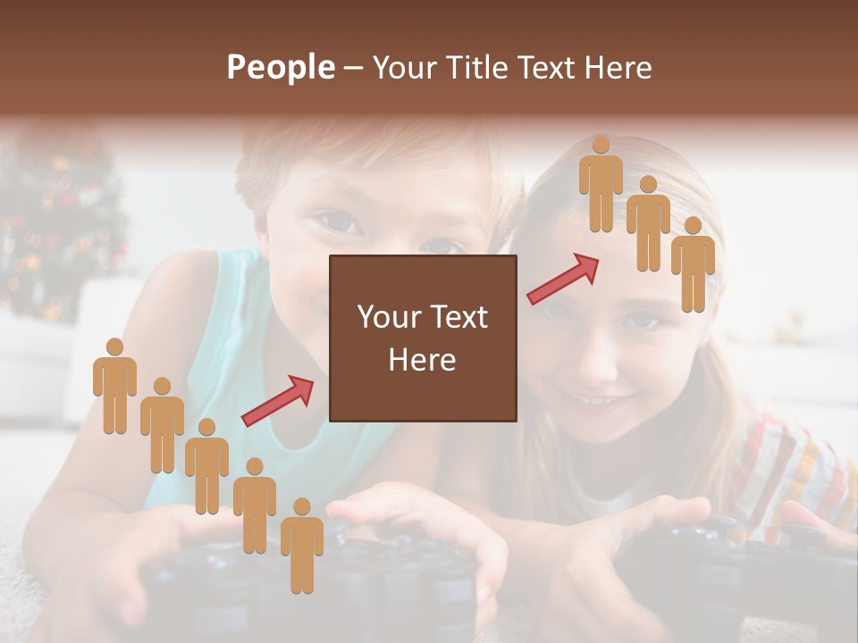 Sister Christmas Tree Household PowerPoint Template