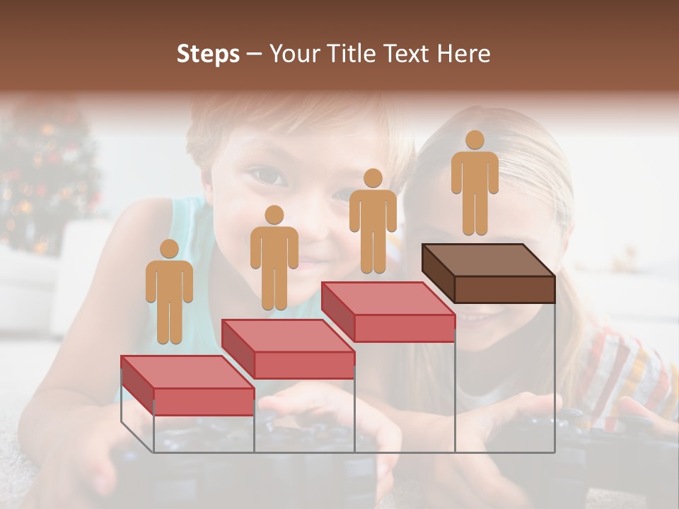 Sister Christmas Tree Household PowerPoint Template