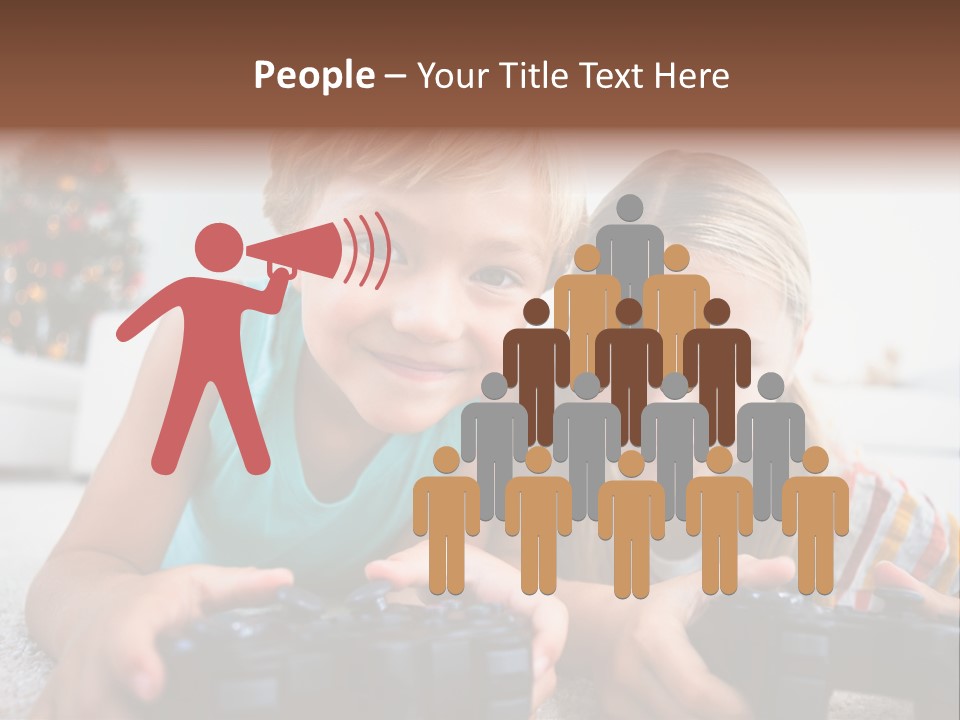 Sister Christmas Tree Household PowerPoint Template