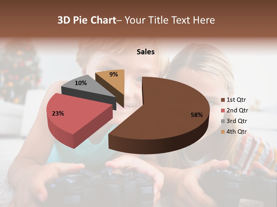 Sister Christmas Tree Household PowerPoint Template