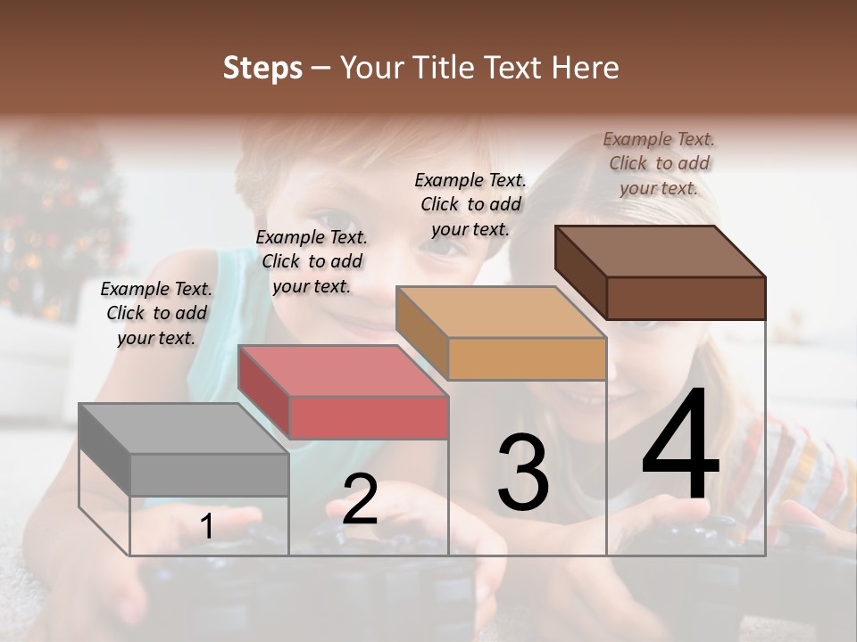 Sister Christmas Tree Household PowerPoint Template