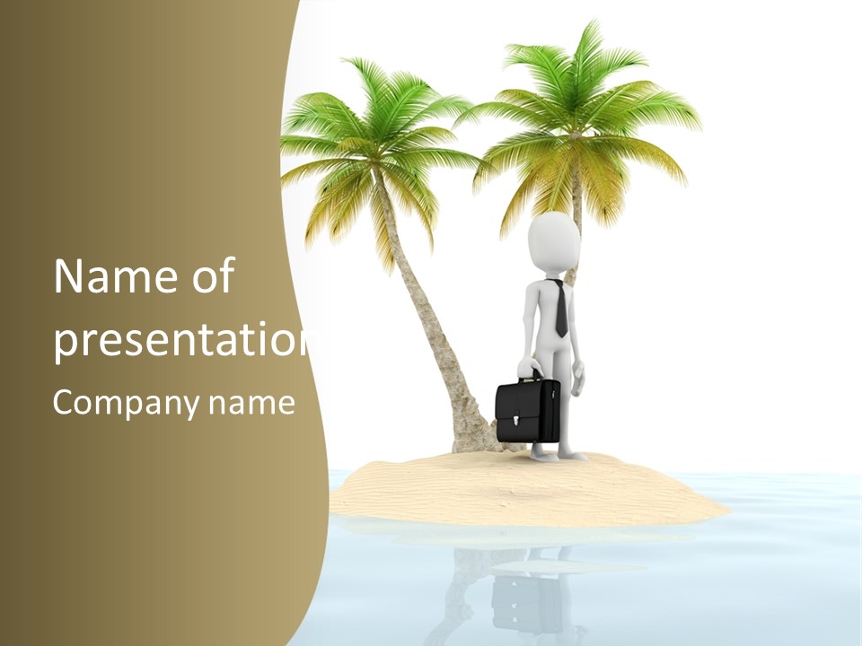 Cute Ocean Sun PowerPoint Template