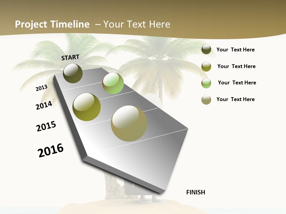 Cute Ocean Sun PowerPoint Template
