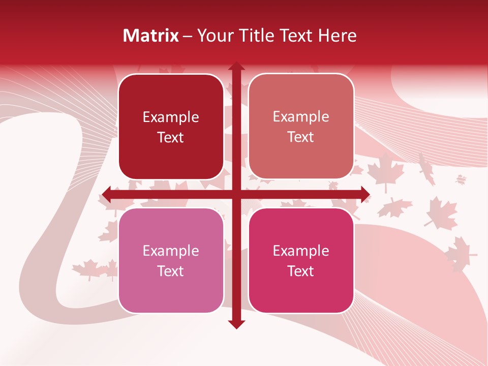 A Red And White Background With Maple Leaves PowerPoint Template