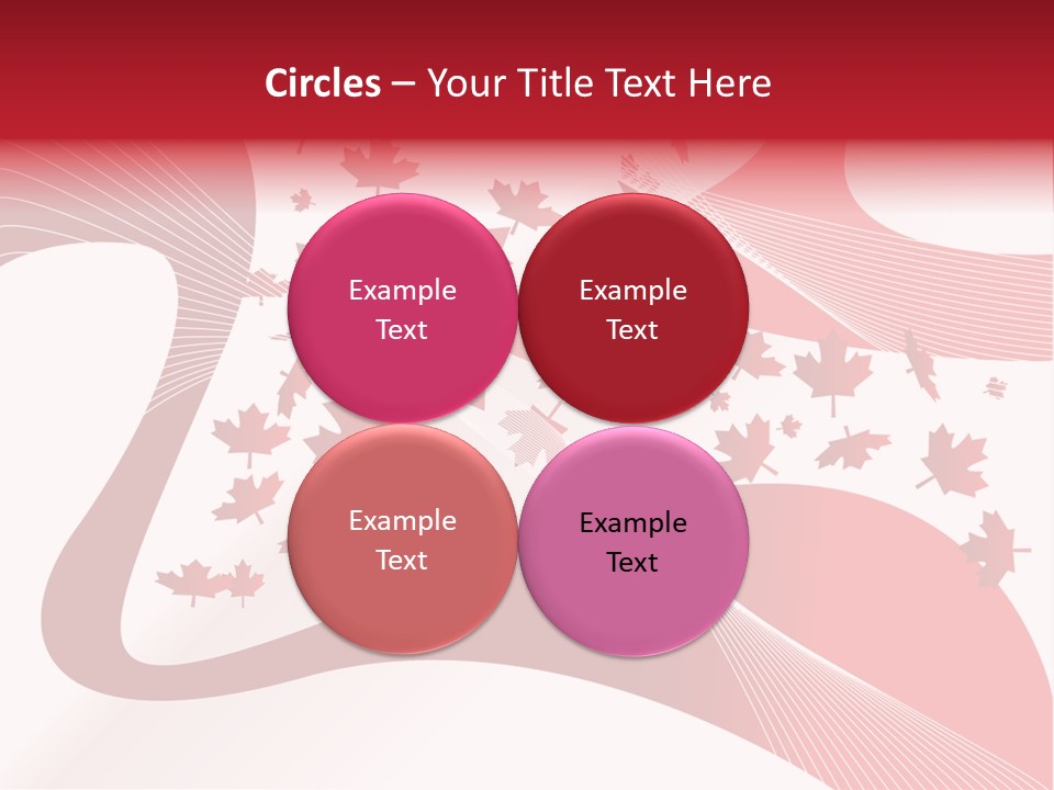 A Red And White Background With Maple Leaves PowerPoint Template