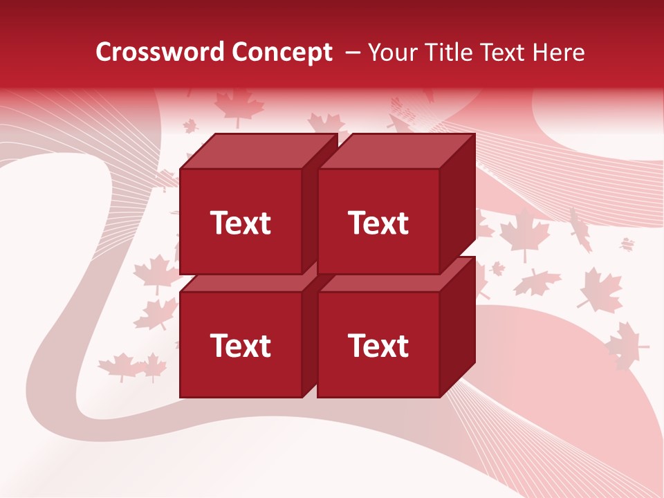 A Red And White Background With Maple Leaves PowerPoint Template